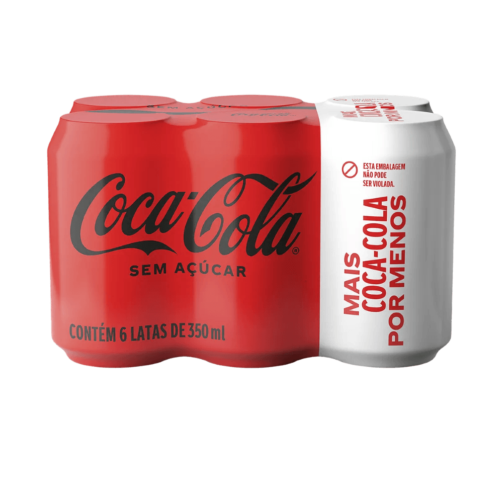 Refrigerante Coca-Cola sem Açúcar Pack 6 Leve Mais por Menos lata 350ml