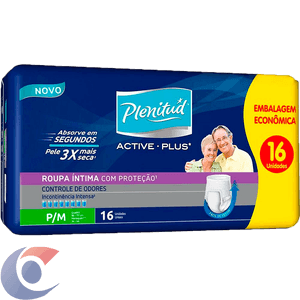 Roupa Íntima Descartável Unissex Plenitud Classic Pequeno/Médio Pacote 16 Un Leve Mais Pague Menos