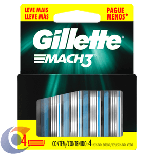 Carga Para Aparelho De Barbear Gillette Mach3 Leve 4 Pague 3
