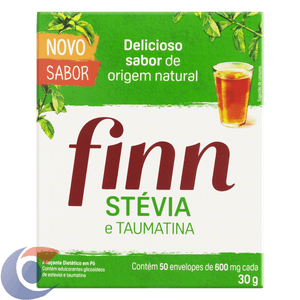 Adoçante Em Pó Finn Stévia 50 Envelopes