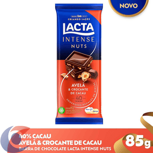 Chocolate Lacta Intense Nuts 40% 85g Avelã & Crocante De Cacau