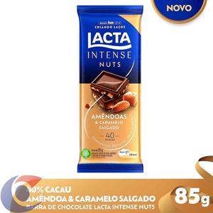 Chocolate Lacta Intense Nuts 40% 85g Amêndoas & Caramelo Salgado