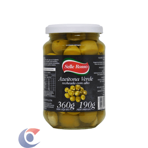 Azeitona Verde Italiana Selle Rosso Recheada Com Alho 190g