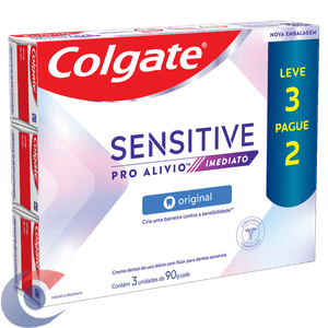 Colgate Sensitive Pro-Alívio Imediato Original Creme Dental Para Dentes Sensíveis 90g Leve 3 Pague 2