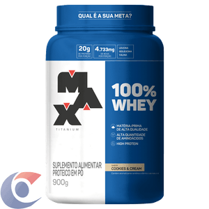 Suplemento Max Titanium 100% Whey Cookies & Cream 900g