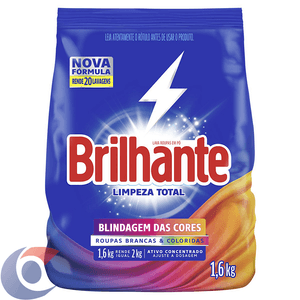Sabão Em Pó Brilhante Limpeza Total Sache 1,6kg