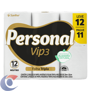 Papel Higiênico Personal Folha Tripla 20mx10cm Leve 12 Pague 11