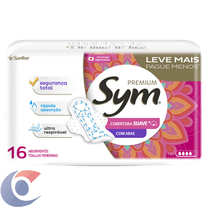 Absorvente Sym Premium Suave Com Abas 16 Un Leve Mais Por Menos