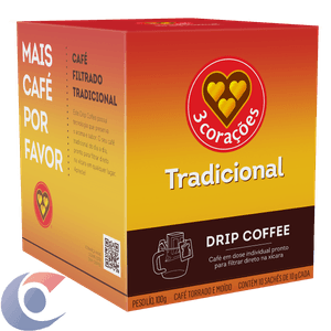 Café Torrado E Moído 3 Corações Drip Coffee 10 Unidade De 10g