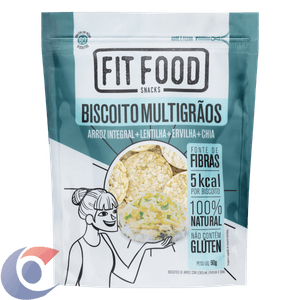 Biscoito De Arroz Integral Multigrãos Fit Food Pouch 90g