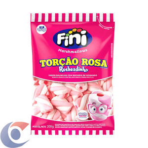 Marshmallow Fini Recheadinho Torção Rosa 200g