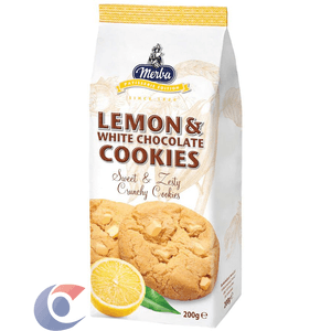 Cookies Holandês Merba Limão E Gotas De Chocolate Branco 200g