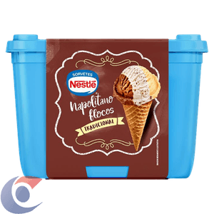Sorvete Tradicional Napolitano Flocos Nestlé Pote 1,5l