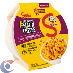 Mac'N Cheese Cheddar & Calabresa Sadia Hot Bowls Pote 300g
