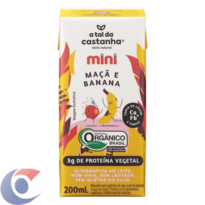 Bebida A Base De Castanha-De-Caju Orgânica Maçã E Banana A Tal Da Castanha Mini Caixa 200ml