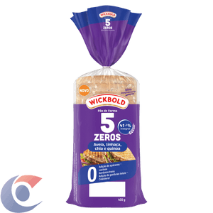Pão De Forma Wickbold 5 Zeros Integral Aveia, Linhaça, Chia E Quinoa 400g