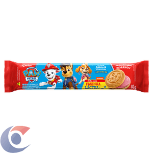 Biscoito Recheio Morango Paw Patrol Marilan Pacote 80g