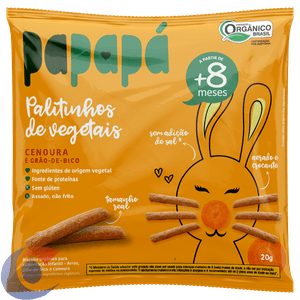 Biscoito Infantil Palito Orgânico Papapá Cenoura 20g