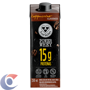 Bebida 3 Corações Cappuccino Power Whey Clássico 250ml