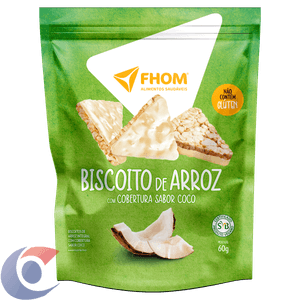 Biscoito De Arroz Fhom Cobertura De Coco 60g