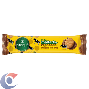 Biscoito Recheado Maltado Piraquê Chocolate Com Avelã 85g