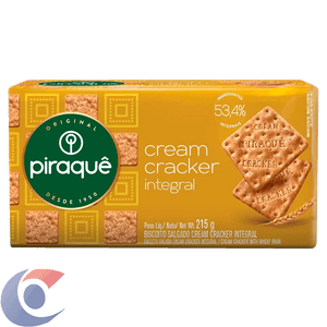Biscoito Cream Cracker Integral Piraquê Pacote 215g