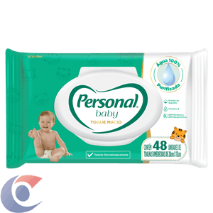 Toalha Umedecida Infantil Macia Personal Baby Pacote 48 Un
