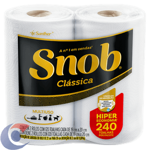 Toalha De Papel Folha Dupla Snob Clássica Pacote 2 Un 120 Folhas Cada
