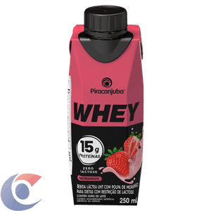 Bebida Láctea Whey Zero Lactose Morango Piracanjuba 250ml