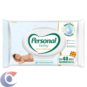 Toalha Umedecida Infantil Sem Perfume Personal Baby Puro Cuidado Pacote 48 Un