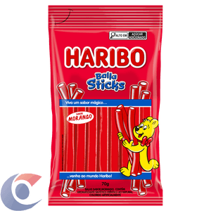 Bala Stick Haribo 70g Morango