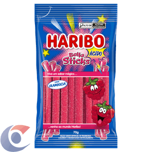 Bala Stick Haribo 70g Framboesa Acido