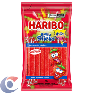 Bala Stick Haribo 70g Morango Acido