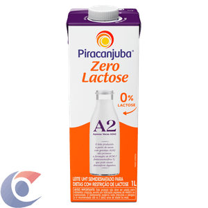 Leite Uht Tipo A2a2 Semidesnatado Zero Lactose Piracanjuba 1l