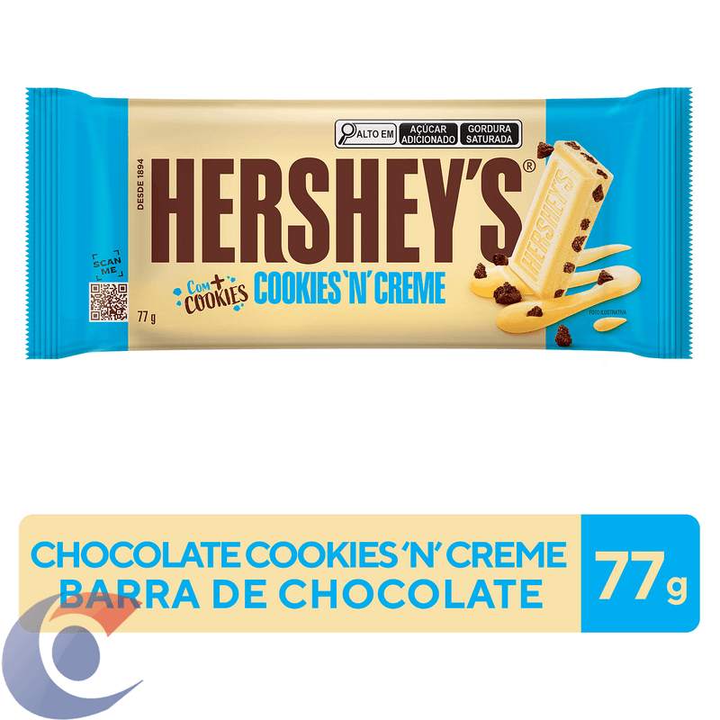 CHOC-TAB-HERSHEYS-77G-COOKIE-CREME-BCO-C-BISCOITO