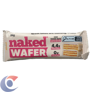 Wafer Naked Nuts Chocolate Branco Leite Em Pó 26g