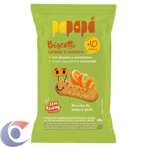 Biscoito Infantil Papapá 60g Biscotti Laranja Com Cenoura