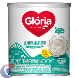 Leite Em Pó Glória Instantâneo Semidesnatado 300g