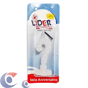 Vela De Aniversário Líder Festa Branca Numero ?