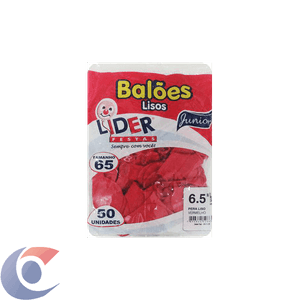 BALAO LIDER FESTAS LISO VERMELHO 50UN