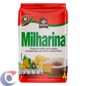 Flocos De Milho Pré-Cozido Quaker Milharina Pacote 500g