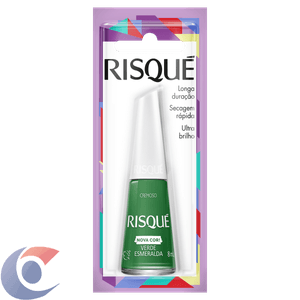 Esmalte Cremoso Verde Esmeralda Risque Blister 8ml