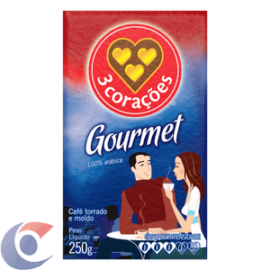 Café 3 Corações Torrado E Moído A Vácuo Gourmet 250g