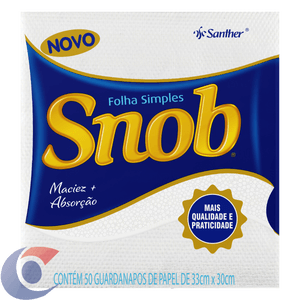 Guardanapo Snob Folha Simples 33x30cm Com 50 Un