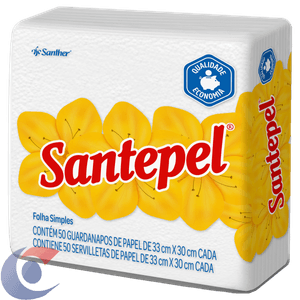 Guardanapo Santepel Folha Simples 33x30cm Com 50 Un