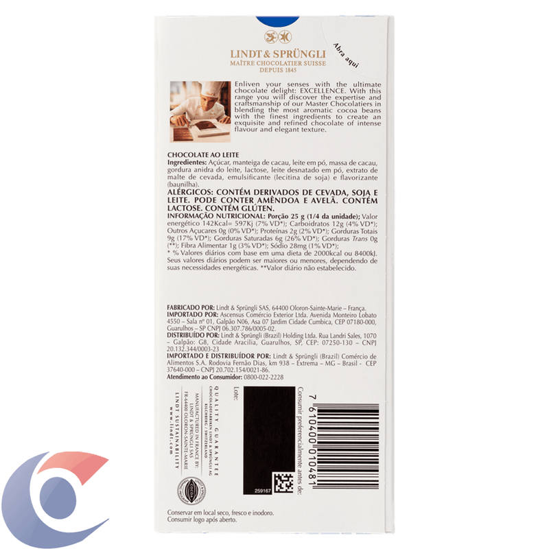 CHOC-SUICO-LINDT-EXCELL-100G-MILK-EXT-CR