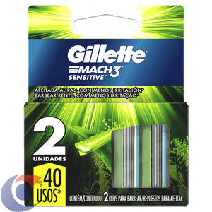 Carga Para Aparelho De Barbear Gillette Mach3 Sensitive 2 Un