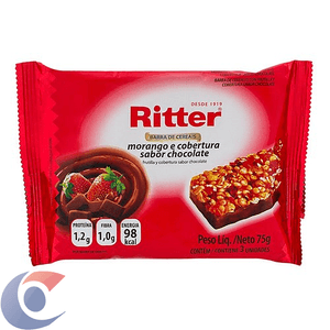 Barra De Cereais Ritter Light Morango E Cobertura De Chocolate 25g
