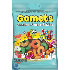 Gomets Dori Anel Sabor De Frutas Ácidas 100g