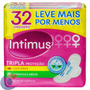 Absorvente Intimus Gel Tripla Proteção Cobertura Seca Com Abas Un